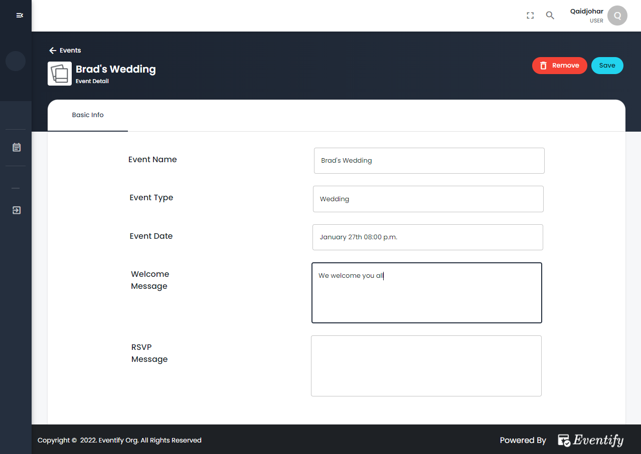 Eventify RSVP Create Event