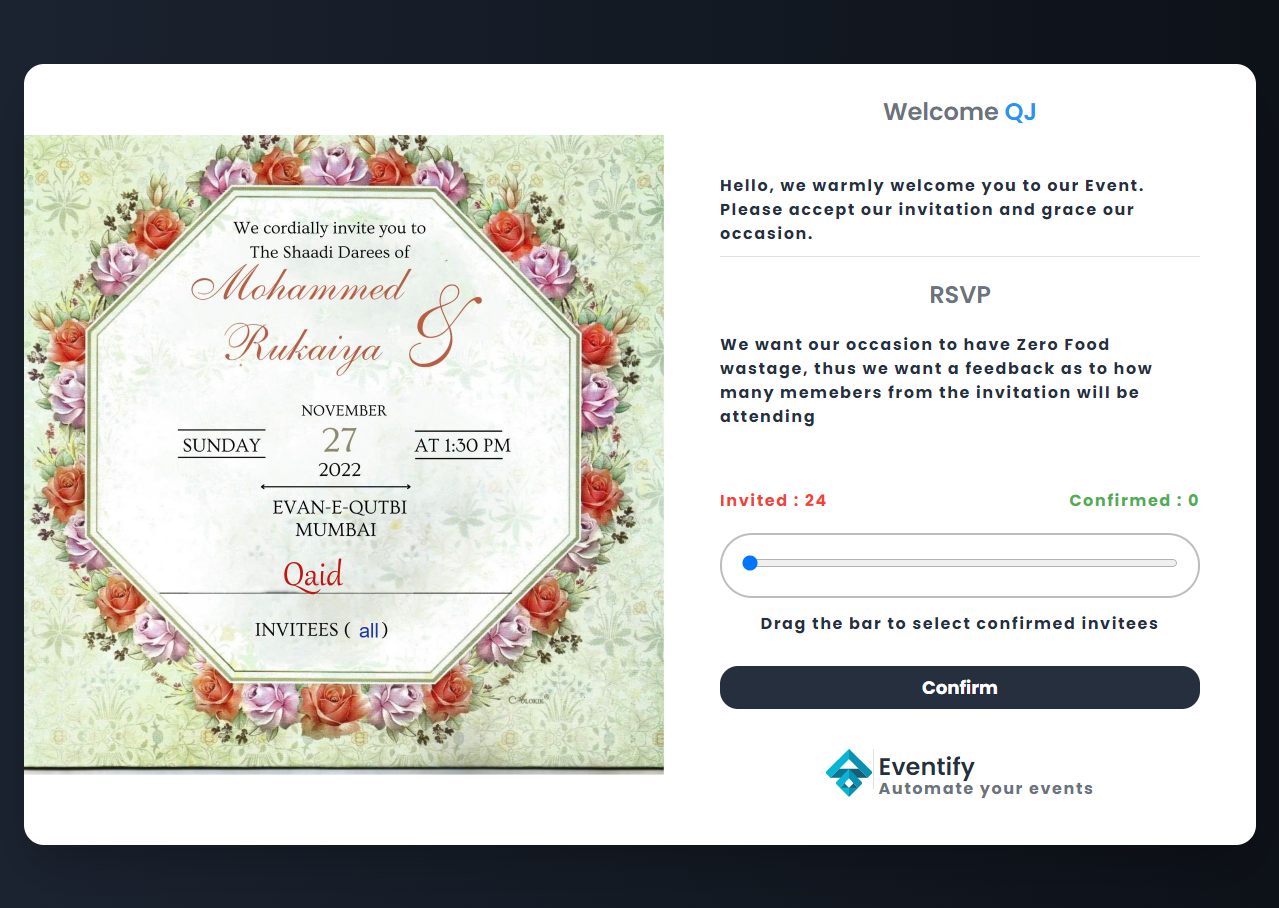 Eventify RSVP Invitation RSVP